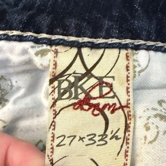 BKE Tenley Bootcut Jeans Womens 27x33.5 Low Rise Thick Stitch Dark Wash Cowgirl - Picture 7 of 7